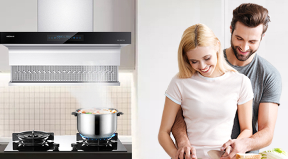 智能體感煙機+智能防干燒灶具，一個智慧廚房，一套科恩正好！